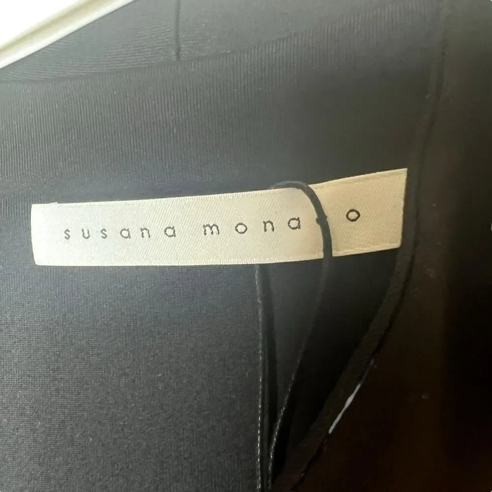 NEW Susana Monaco Diagonal Cut Out Mini‎ Dress in Black XLarge
